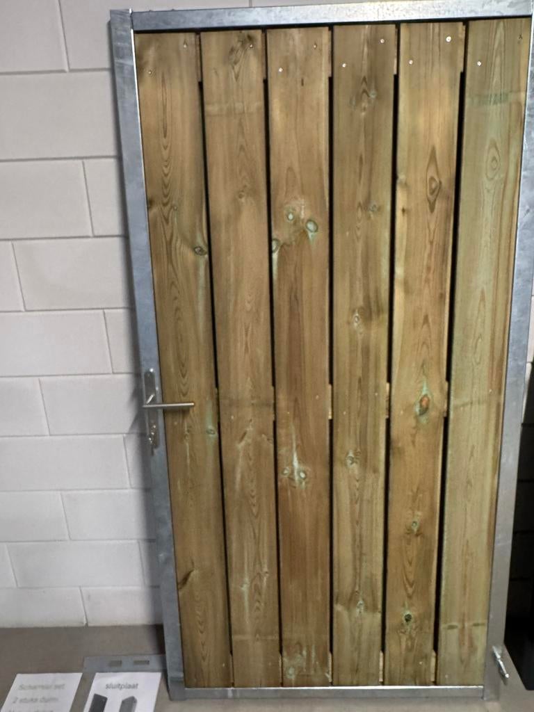 Tuinpoort koker 4x4cm incl sluitwerk compleet met planken !!, Ophalen, Nieuw, Stema, Stema