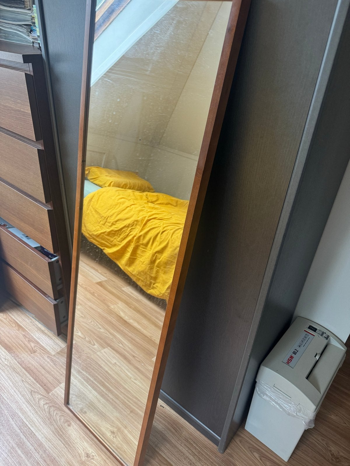 IKEA STAVE spiegel met houten frame, Ophalen, Minder dan 50 cm, Gebruikt, 150 tot 200 cm