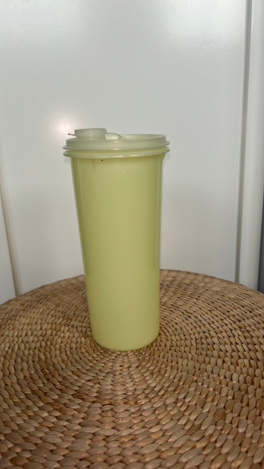 Tupperware Grote Zachtgele Strooibus - Puntgaaf Vintage, Ophalen of Verzenden, Zo goed als nieuw, Geel, Bus of Trommel