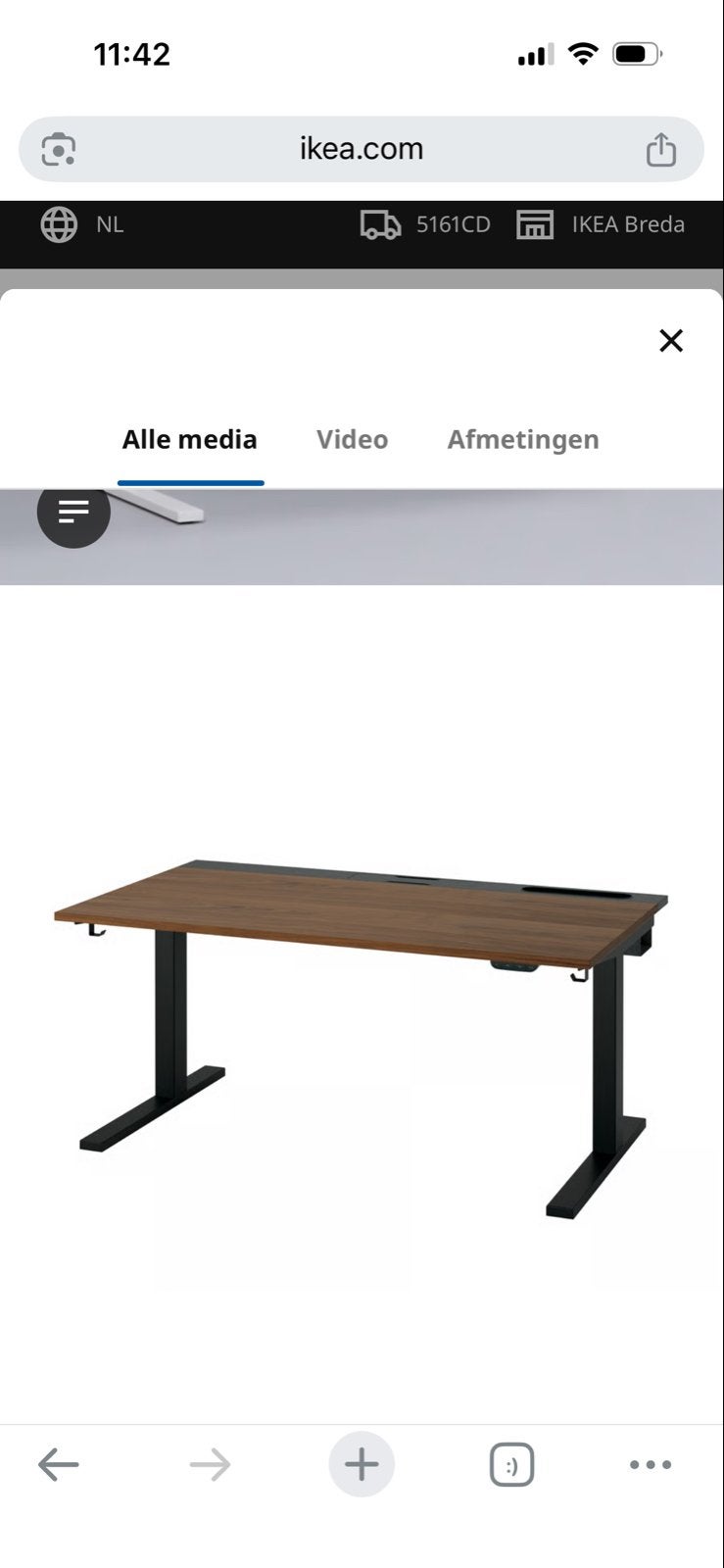 Zo goed als nieuwe IKEA MITTZON elektrisch zit/sta bureau, Ophalen, Zit-sta bureau, Elektrisch, Spaanplaat of MDF