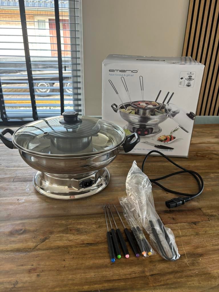 Hotpot set 1x gebruikt, Ophalen of Verzenden, Zo goed als nieuw, Elektrisch, Fondueset