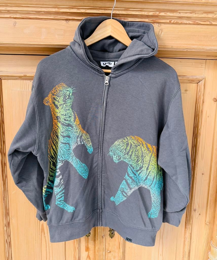 Supergaaf Molo vest met regenboog tijgers - Maat 152, Ophalen of Verzenden, Zo goed als nieuw, Jongen of Meisje, Trui of Vest