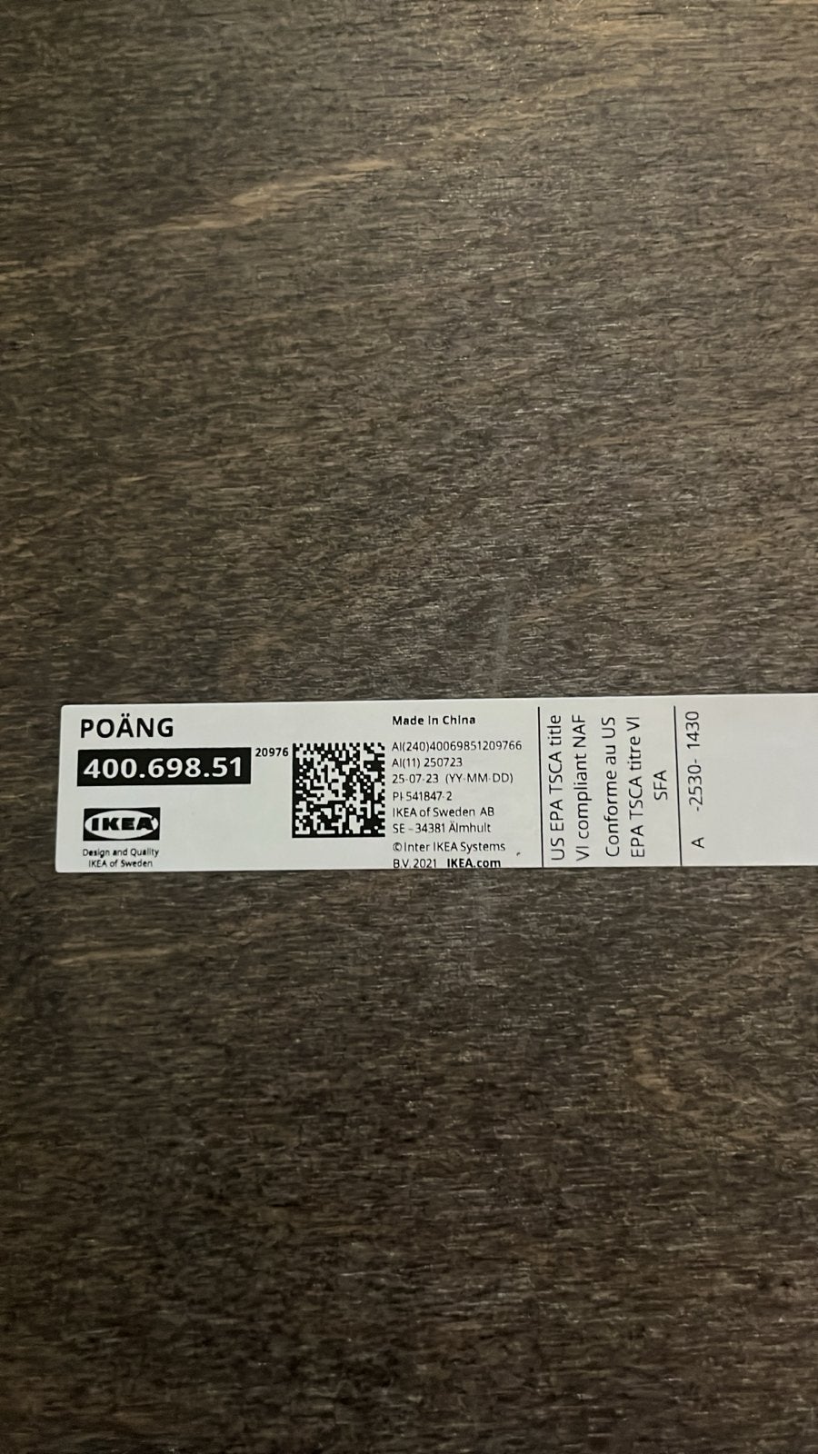 IKEA POÄNG voetenbank - Donkerbruin, Huis en Inrichting, Banken | Voetenbanken en Poefen, Ophalen, Nieuw, Rechthoekig, 50 tot 75 cm