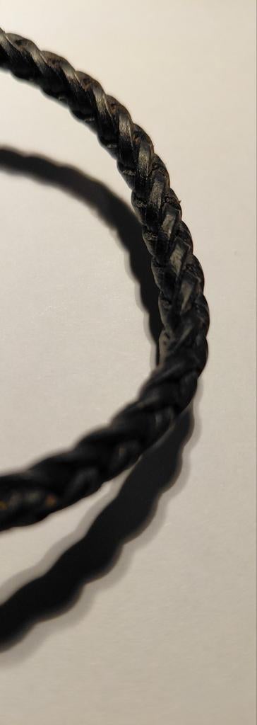 gevlochten leren armband 17 cm, Ophalen of Verzenden, Leer