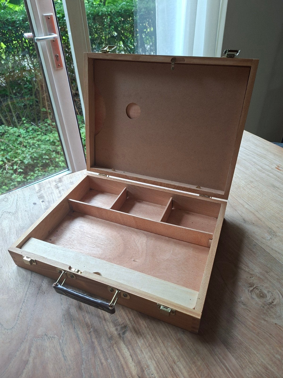 Houten schilderskist / opbergkist voor kunstbenodigdheden, Ophalen of Verzenden, Gebruikt, Overige typen