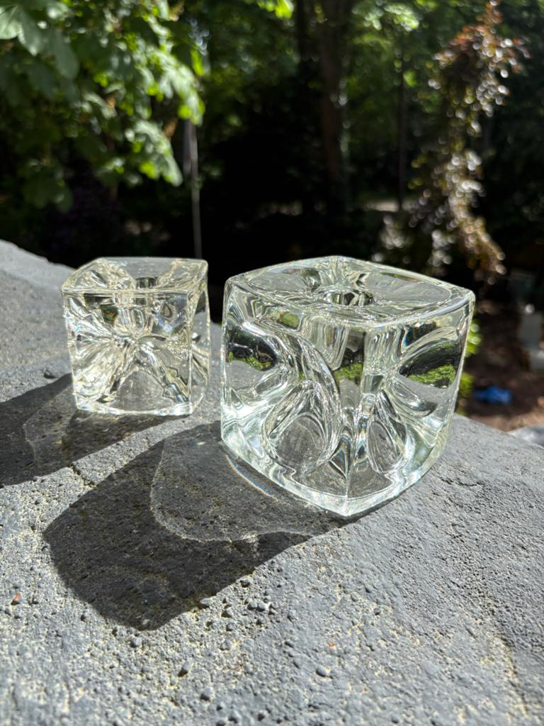 Set Vintage Sklo Union Kandelaars - Rudolf Jurnikl, Ophalen of Verzenden, Glas