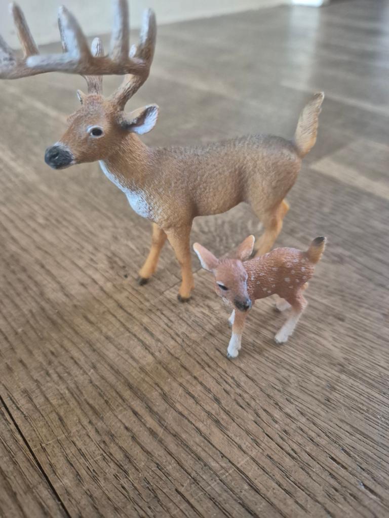 Schleich Hert met Kalfje, Verzamelen, Dierenverzamelingen, Ophalen of Verzenden, Zo goed als nieuw, Hert, Beeldje of Figuurtje