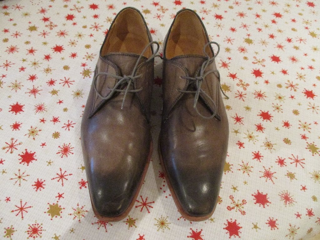 mj/GIORGIO/schoenen/maat 41/ bruin gevlamd  LEDER/ALS NIEUW, Bruin, Giorgio, Ophalen of Verzenden, Zo goed als nieuw