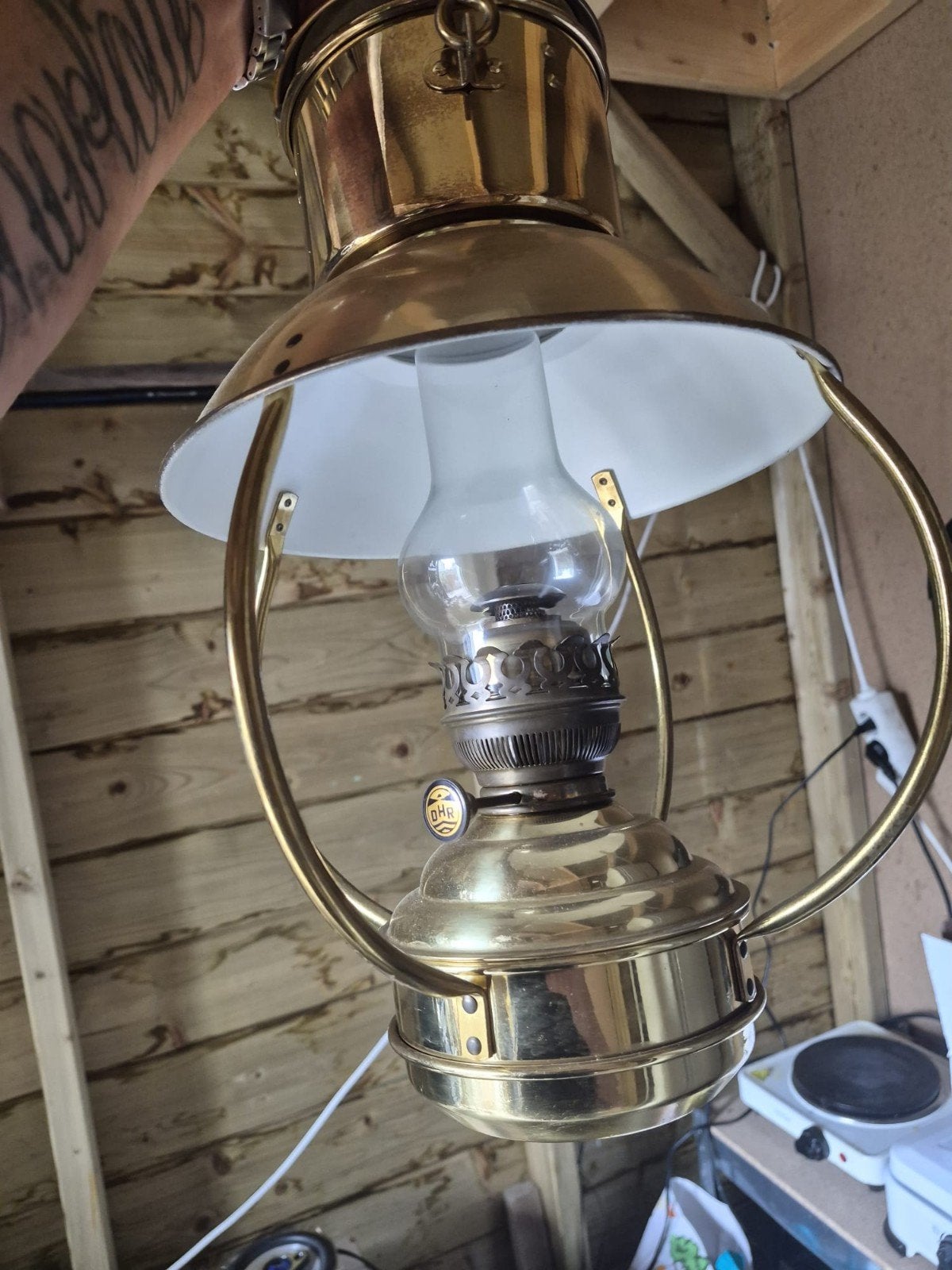Antieke Messing Olielamp - Vintage Scheepslamp, Ophalen