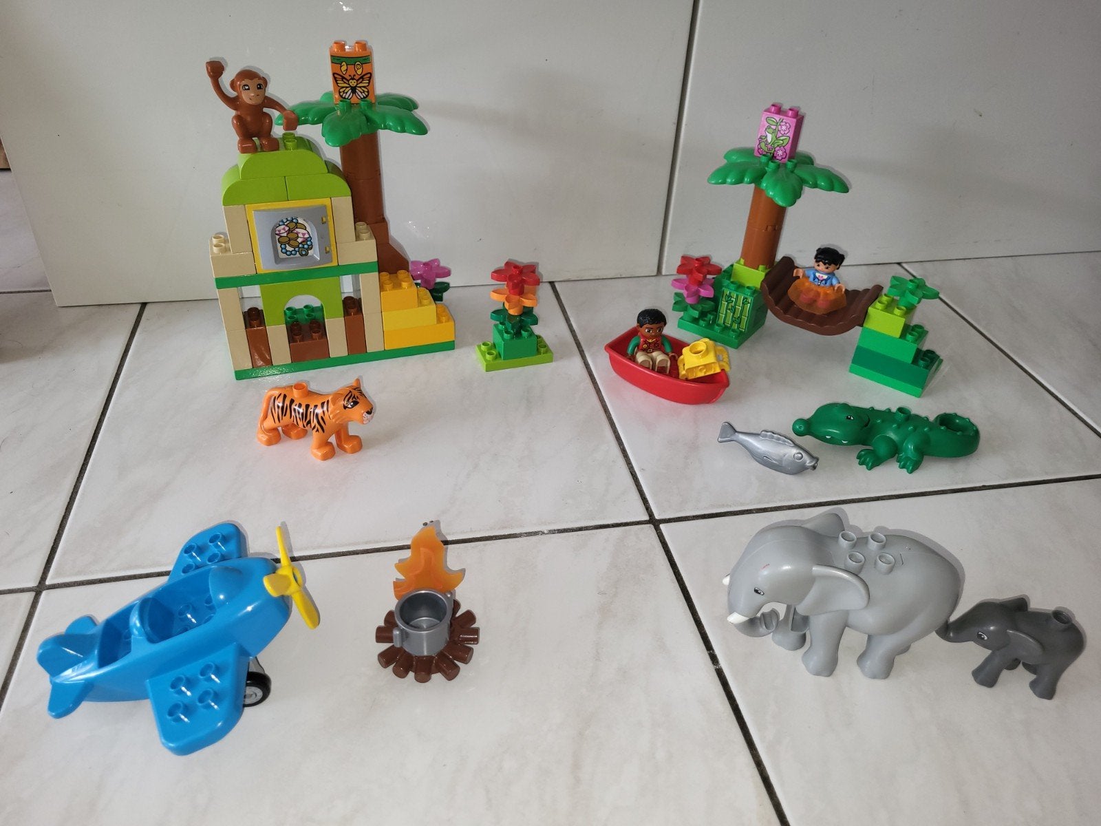 Duplo jungle met allerlei dieren, Kinderen en Baby's, Gebruikt, Ophalen of Verzenden, Duplo, Duplo