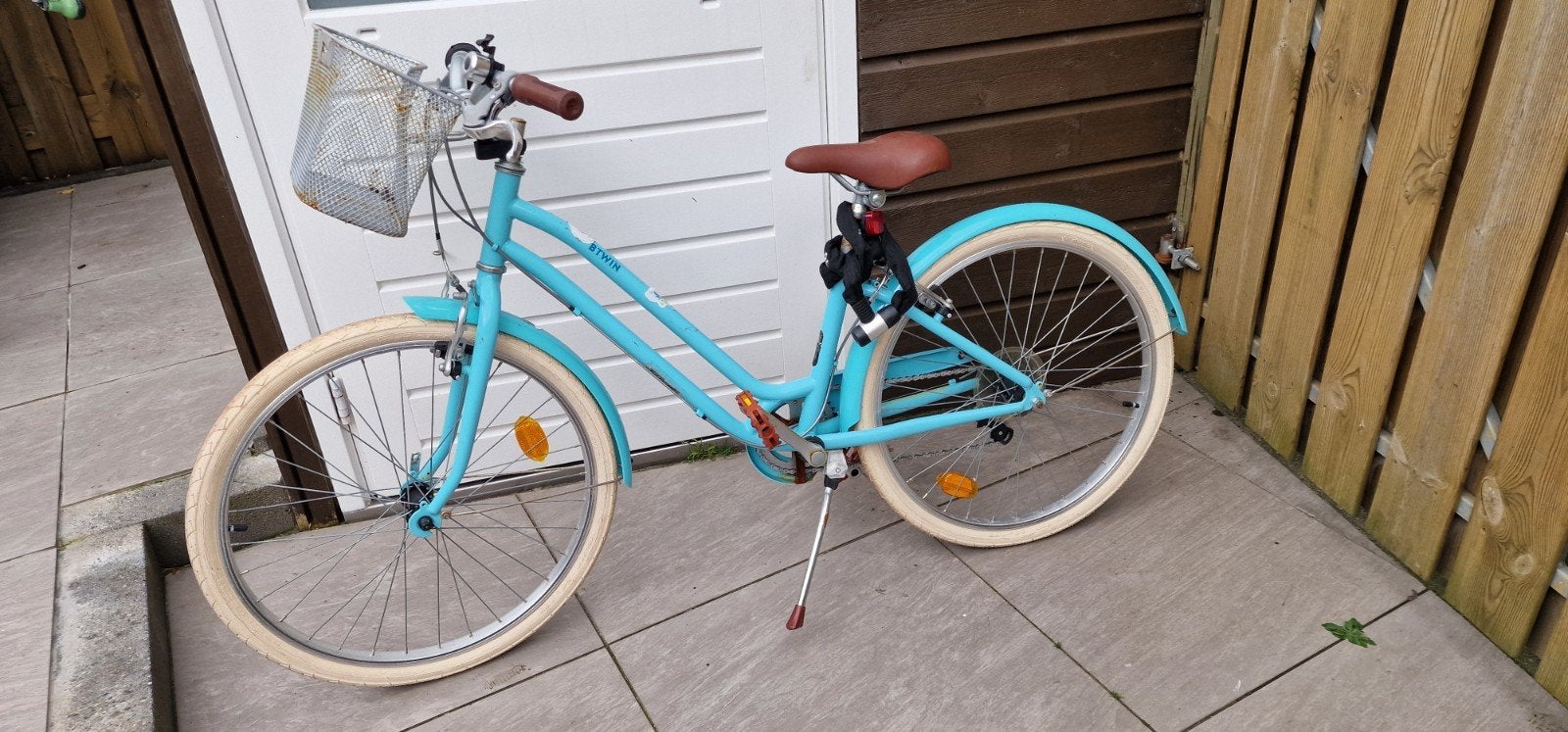 BTWIN Elops 500 Stadsfiets Kind 24 inch Blauw (9-12 jaar), Ophalen, 20 inch of meer, Gebruikt, Velgrem