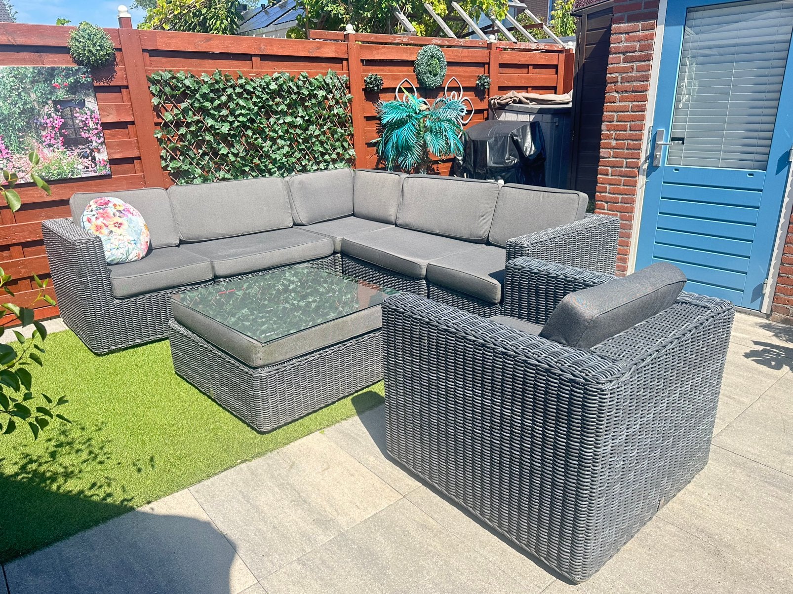 Mooie XL Hoek Loungeset Tuinset van Beach 7‼️️, Tuin en Terras, Tuinsets en Loungesets, Ophalen, Zo goed als nieuw, Wicker, Stoel