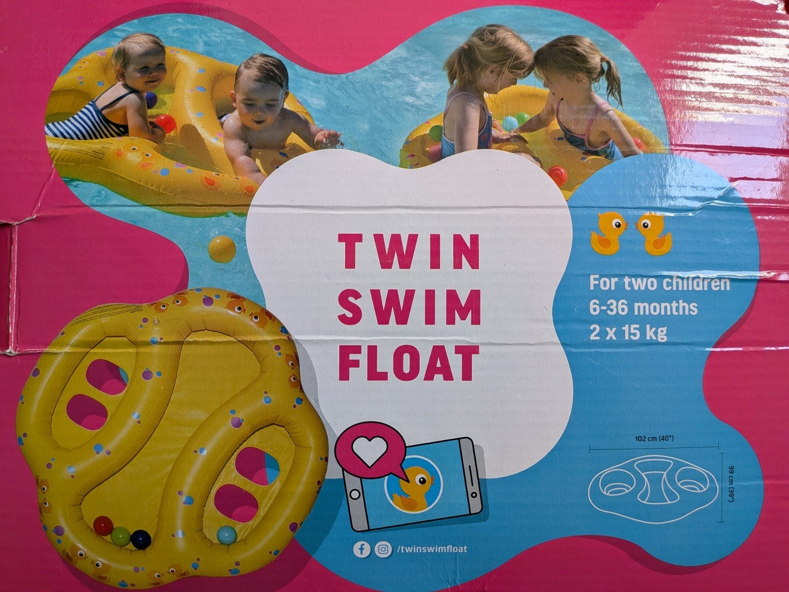 Twin Swim Float - Zwemband voor een of twee baby's/peuters, Ophalen of Verzenden, Nieuw