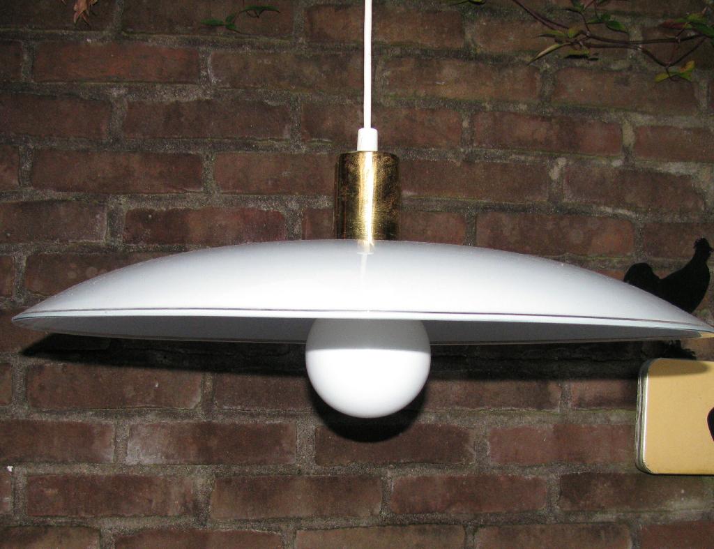 grote plafondlamp glas vliegende schotel, Huis en Inrichting, Lampen | Plafondlampen, Ophalen, Zo goed als nieuw, Glas