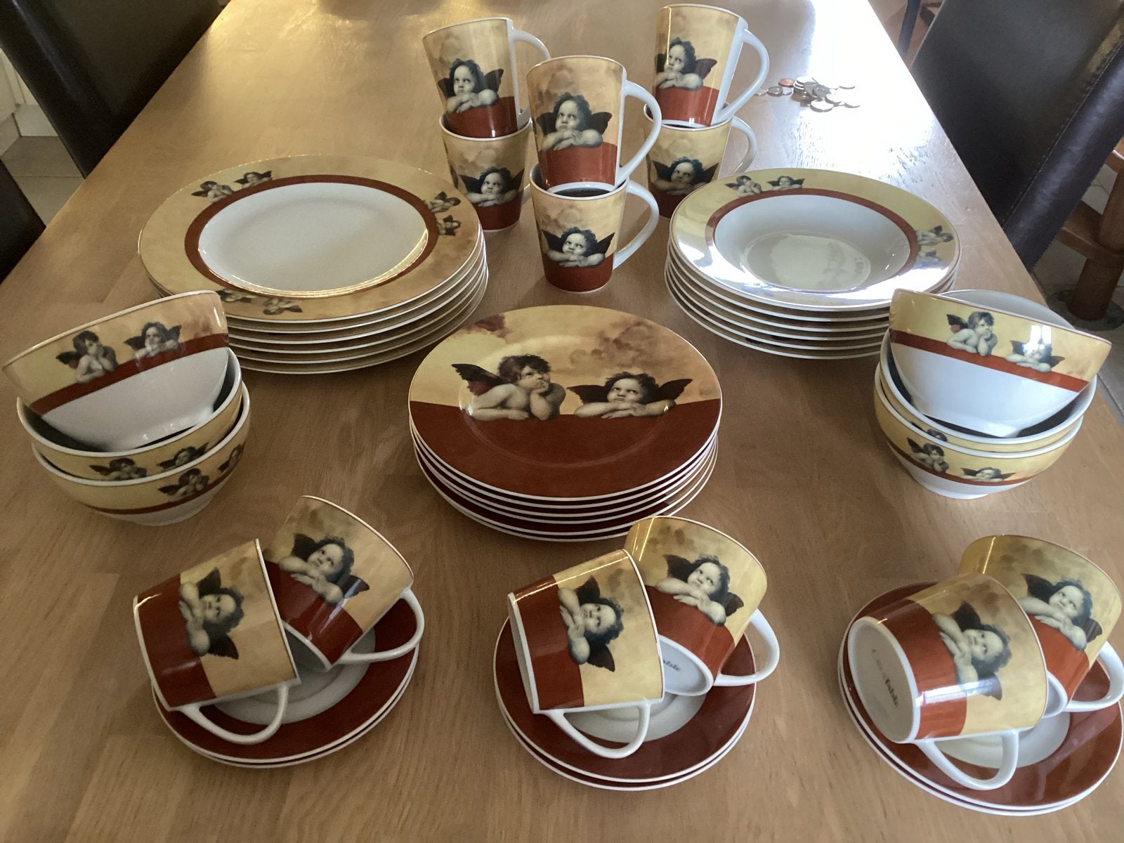 Uitgebreid servies met engeltjesmotief, Ophalen of Verzenden