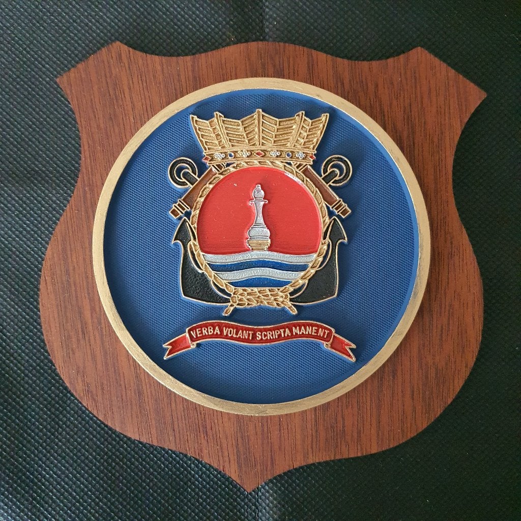 Wapenschildje Stafschool, Verzenden, Marine, Nederland, Embleem of Badge