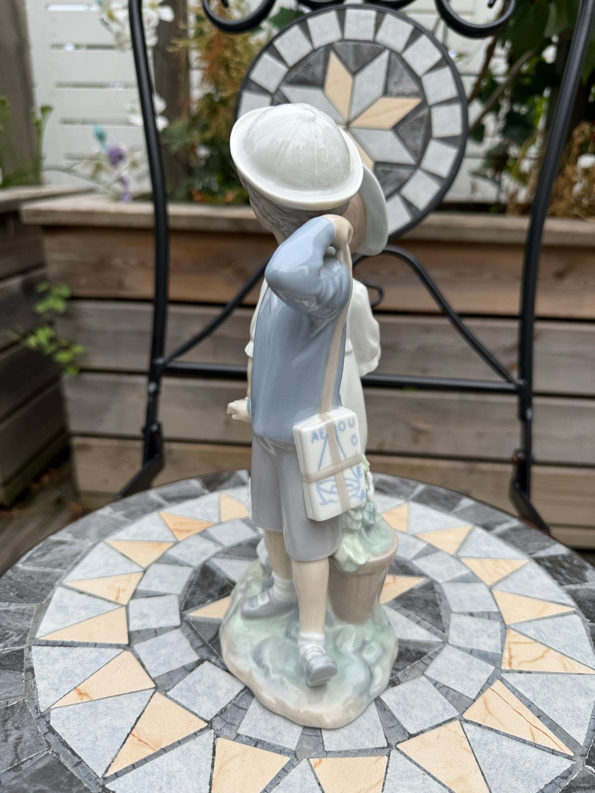 Unieke Lladro beelden: Jongen met hond en meisje met hond, Ophalen, Groep mensen, Steen of Keramiek, Beeld