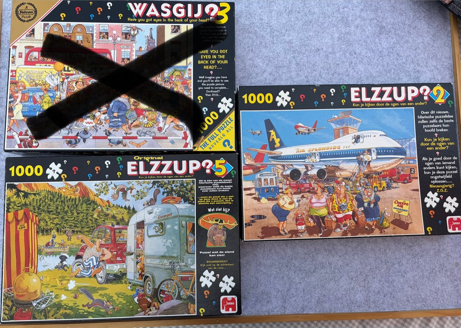 Elzzup (2 en 5) puzzels 1000 st. Prijs totaal, Ophalen of Verzenden, 500 t/m 1500 stukjes, Gebruikt