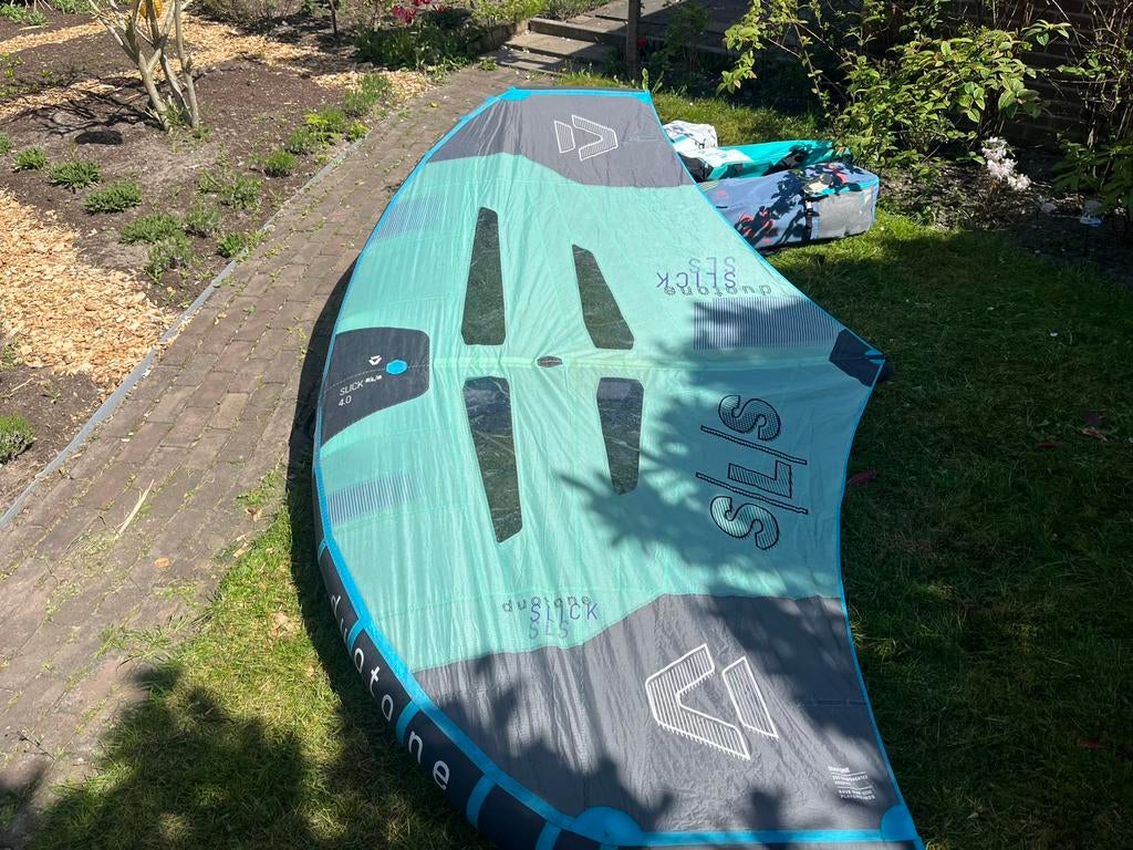 Duotone Slick 4m en 3m en Unit 5m, Ophalen of Verzenden, Zo goed als nieuw, Wingsurf-wing