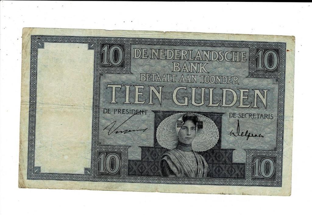 10 gulden 1924: Zeeuws Meisje, replacement, Postzegels en Munten, Bankbiljetten | Nederland, Verzenden, 10 gulden