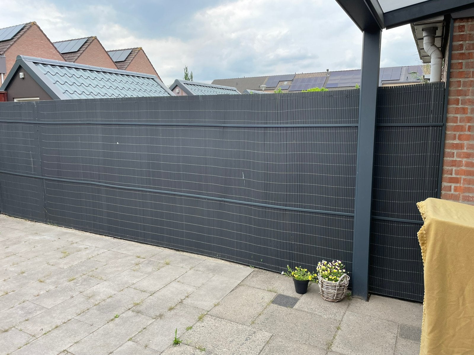Tuinscherm PVC 1,80 x 8,70  meter Antracietgrijs, Ophalen, Kunststof, 1 tot 2 meter, 6 meter of meer