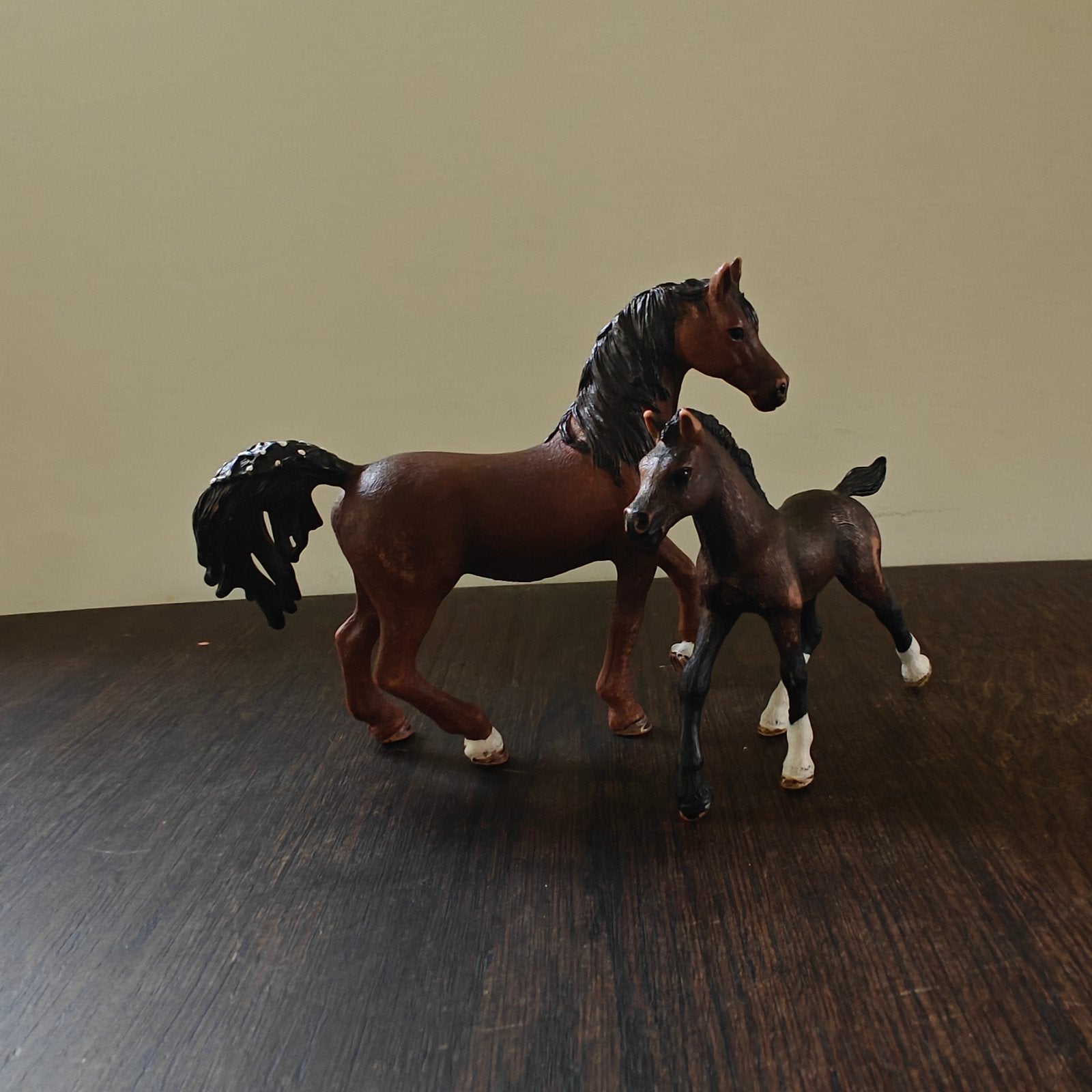 Schleich paarden: merrie met veulen, Ophalen of Verzenden, Gebruikt, Jongen of Meisje