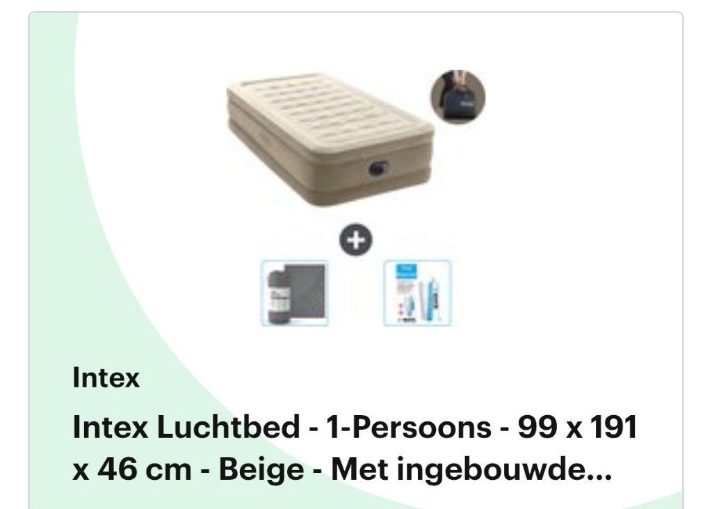 1 persoons (hoog) luchtbed, Ophalen, Zo goed als nieuw, 1-persoons
