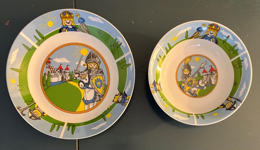 Playmobil Porseleinen Bord en Schaal - Thema Ridders, Kinderen en Baby's, Speelgoed | Playmobil, Ophalen of Verzenden, Zo goed als nieuw