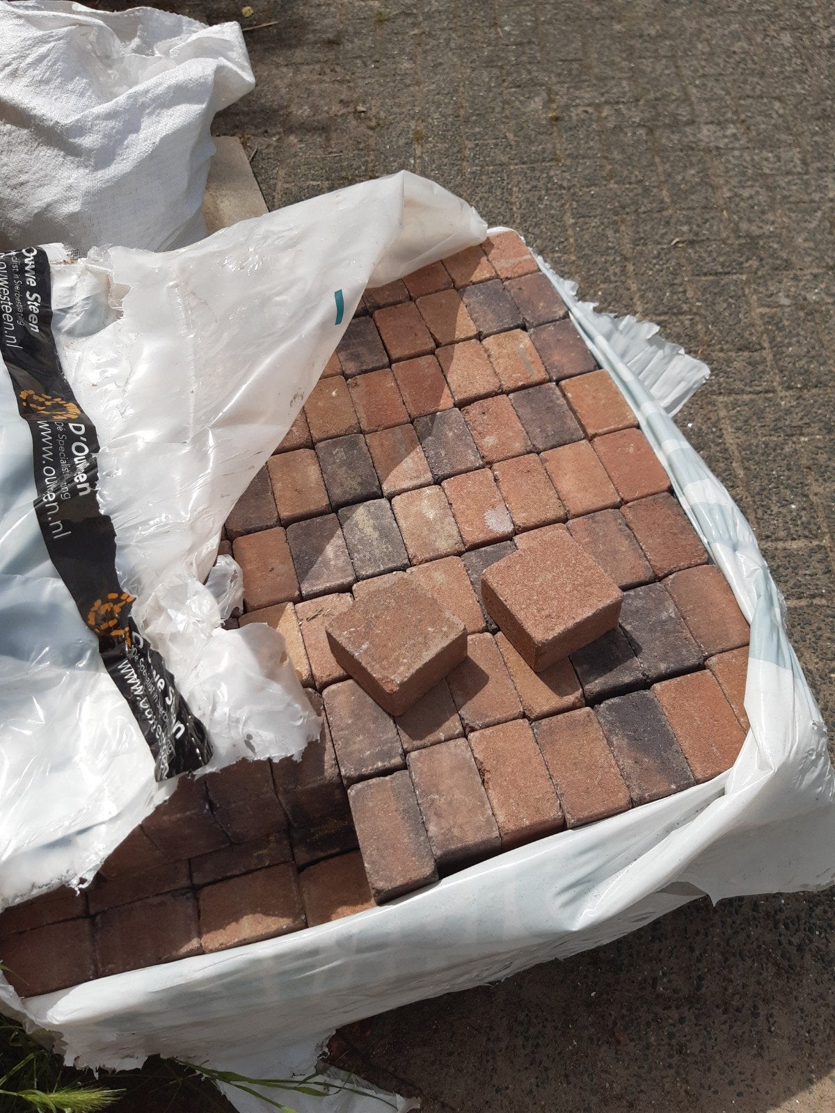 Trommelstenen, 3 m2,  10x10x6, Tuin en Terras, Tegels en Klinkers, Ophalen, Nieuw, Beton, Klinkers