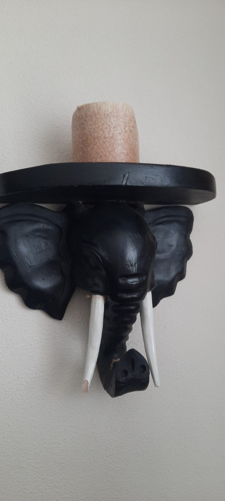 Houten handwerk Indiase kandelaars  2    40 x 30, Ophalen of Verzenden, Zo goed als nieuw