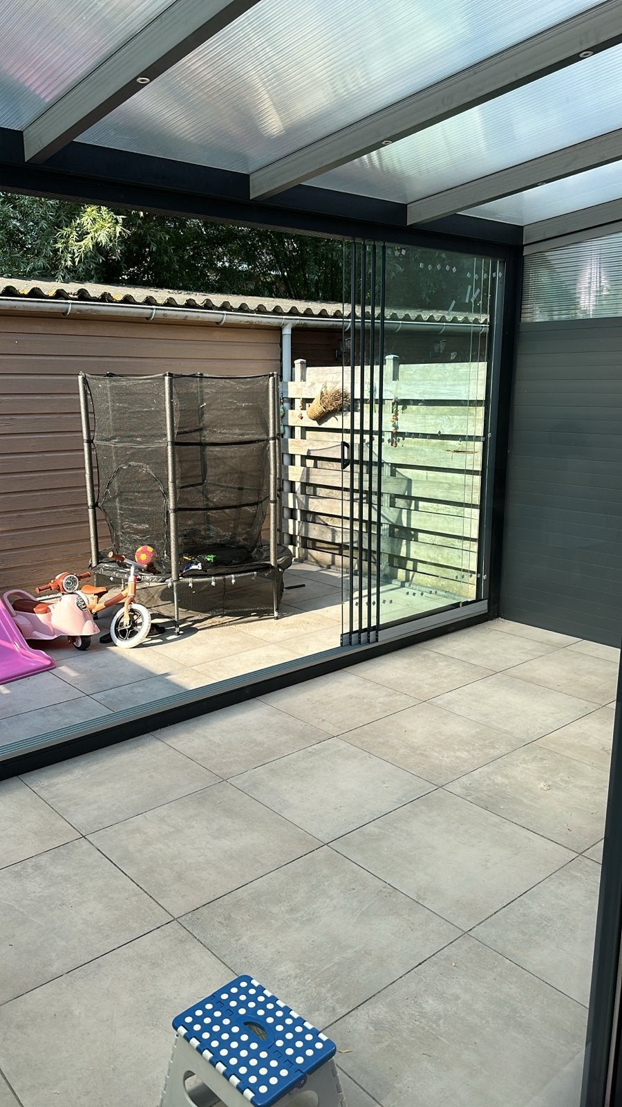 Veranda / Overkapping / Serre met Glazen Schuifwanden, Ophalen, Zo goed als nieuw, Veranda