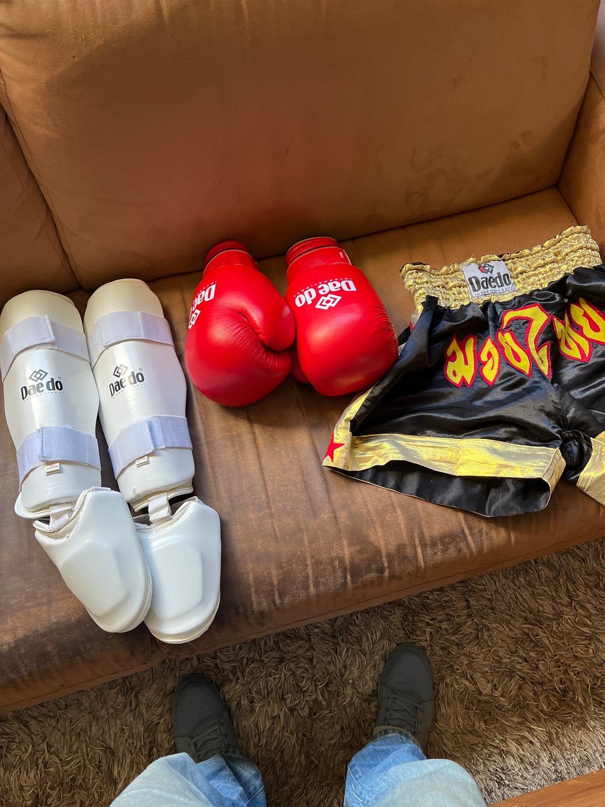 Daedo Taekwondo Set: Scheenbeschermers, Handschoenen & Broek, Maat XS of kleiner, Ophalen, Zo goed als nieuw, Taekwondo
