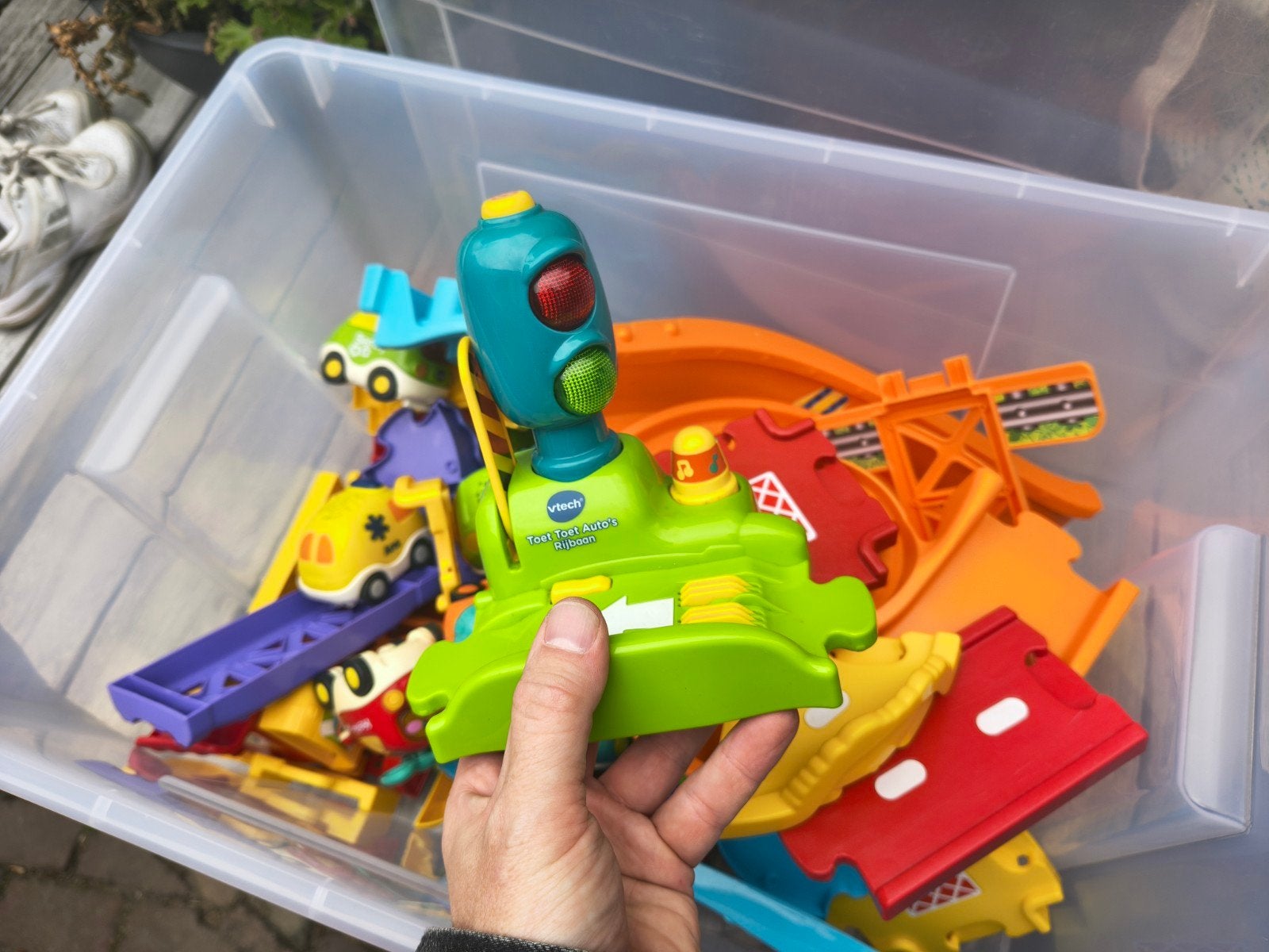 Grote bak vol VTech Toet Toet auto's, garage en wegen, Kinderen en Baby's, Ophalen, Gebruikt