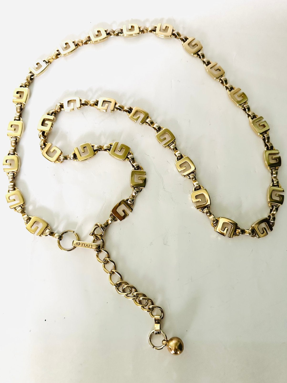 Vintage goudkleurige italiaanse schakel riem, Minder dan 3 cm, Overige kleuren, 100 cm of meer, Heupriem
