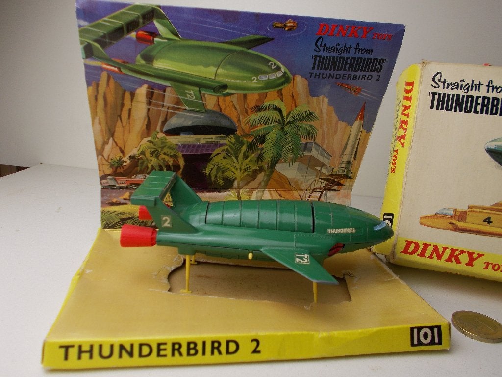 1967 Dinky Toys 101 THUNDERBIRDS 2 (GREEN) + Originele DOOS!, Ophalen of Verzenden, Zo goed als nieuw, Overige typen, Dinky Toys