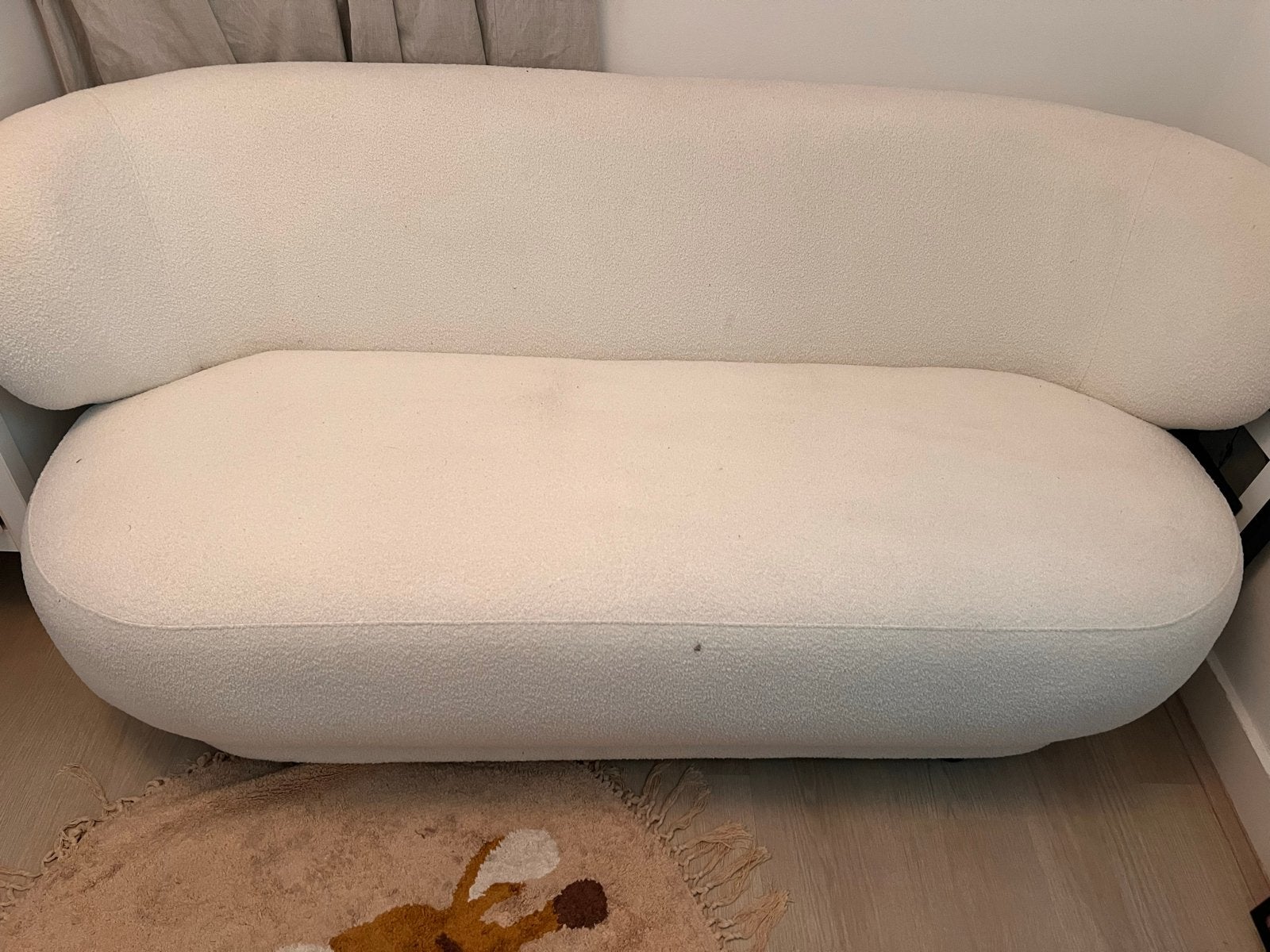 Teddy bankje wit, Ophalen, Tweepersoons, 75 tot 100 cm, Zo goed als nieuw