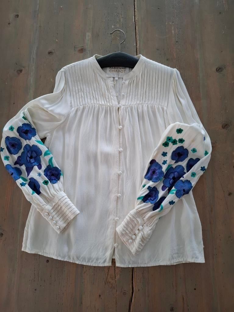 Fabienne Chapot blouse maat L=40/42, Wit, Maat 42/44 (L), Ophalen of Verzenden, Zo goed als nieuw