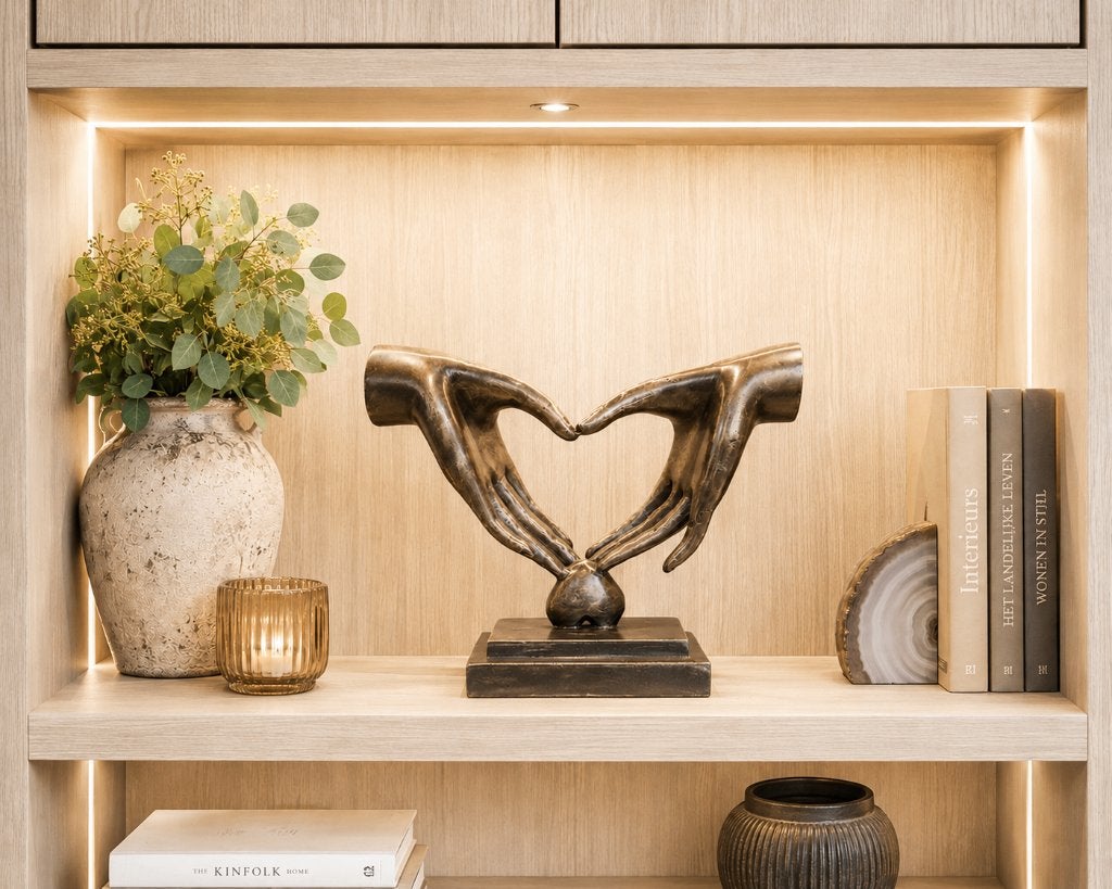 2 HANDEN HARTMAKEND / Bronzen beeld, Ophalen of Verzenden, Brons, Beeld