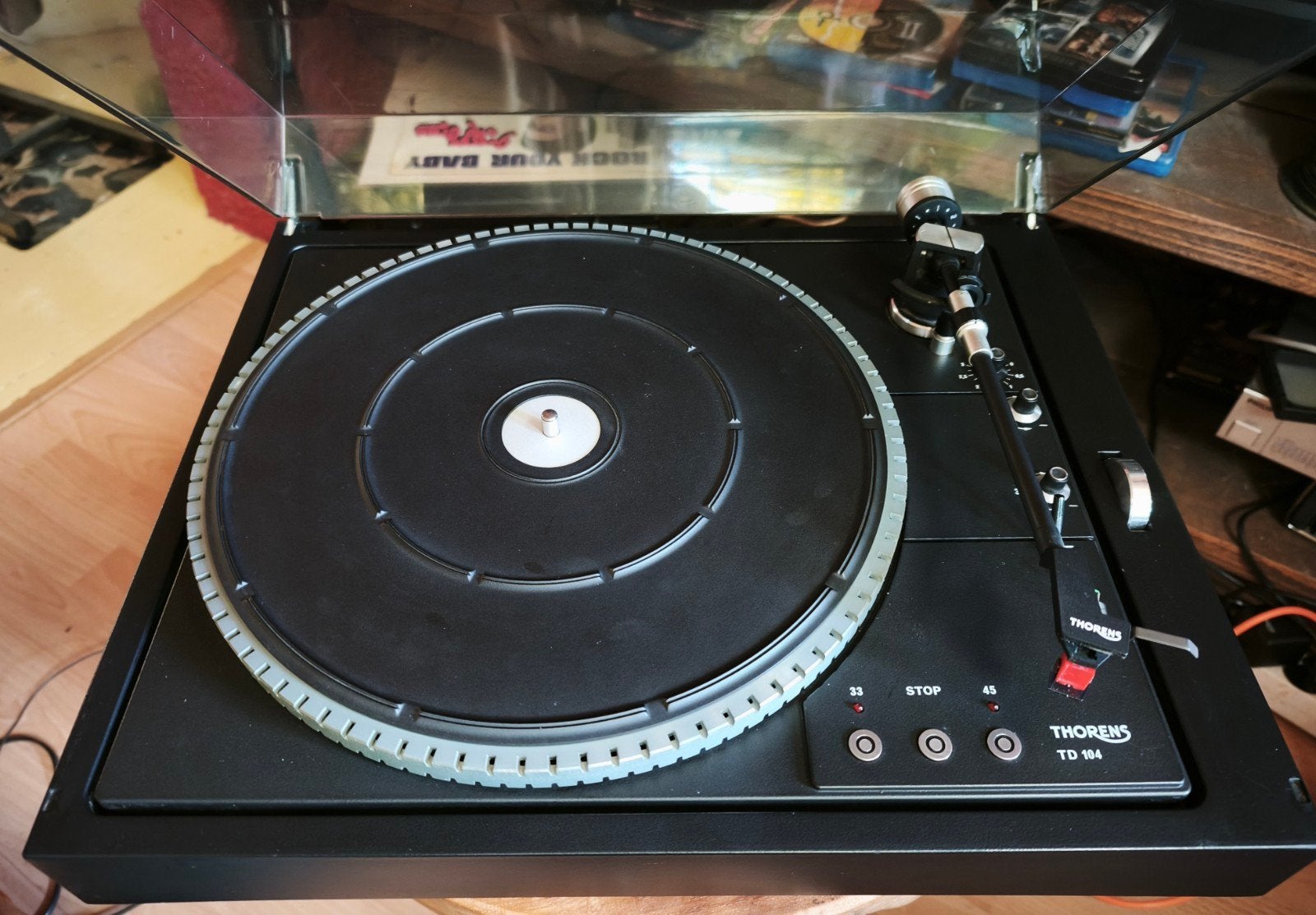 Mooie klassieke Thorens TD 104 platenspeler, Ophalen, Gebruikt, Thorens, Pitch-regelaar