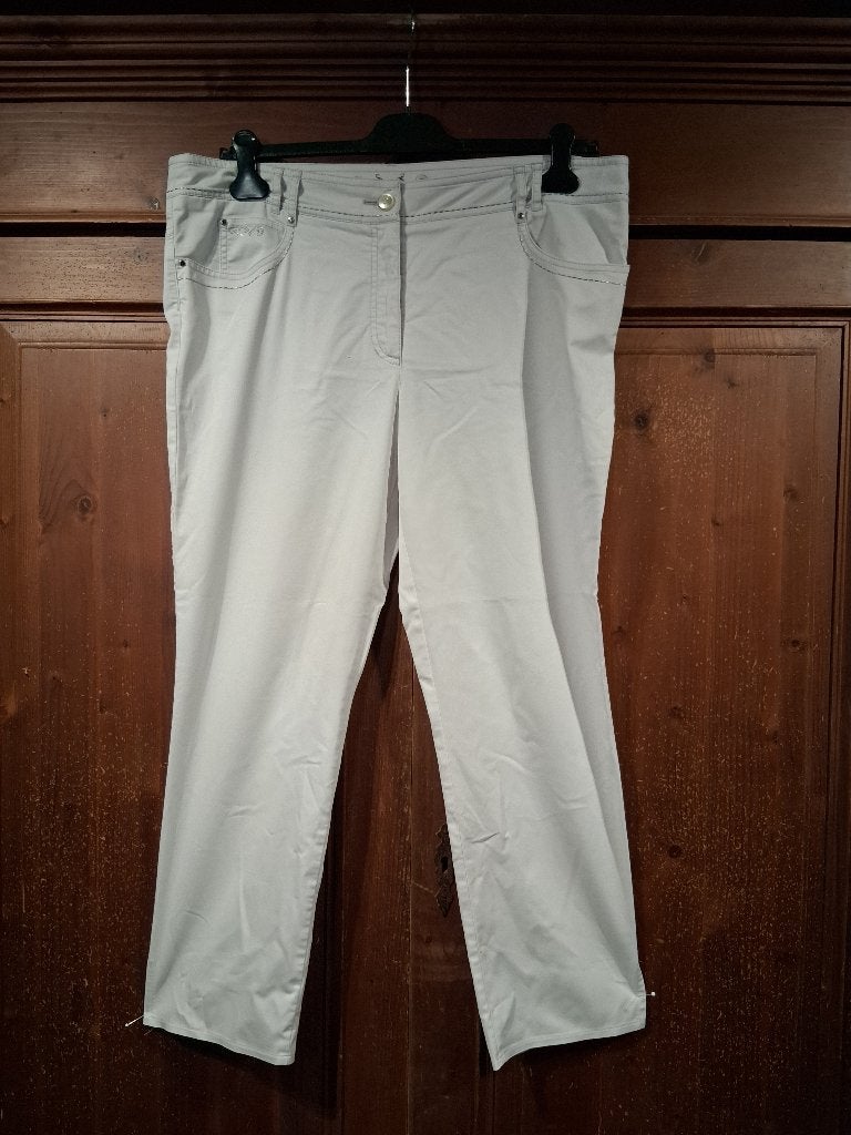 witte broek met zilverstiksel en strass 46 Gerry Weber, Wit, Maat 46/48 (XL) of groter, Ophalen of Verzenden, Zo goed als nieuw
