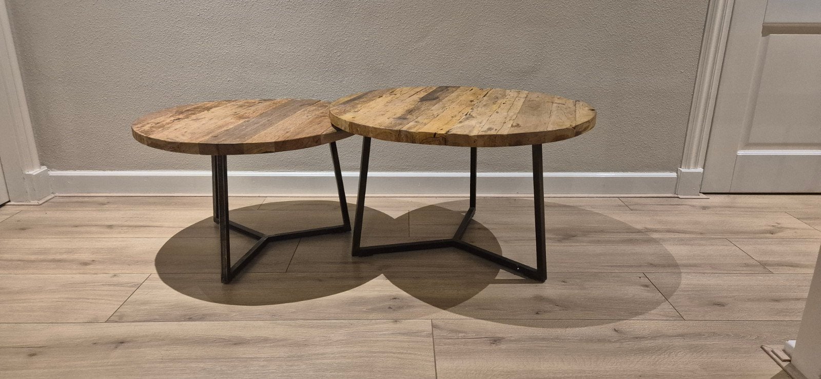 set ronde salontafels, Ophalen, Rond, Hout