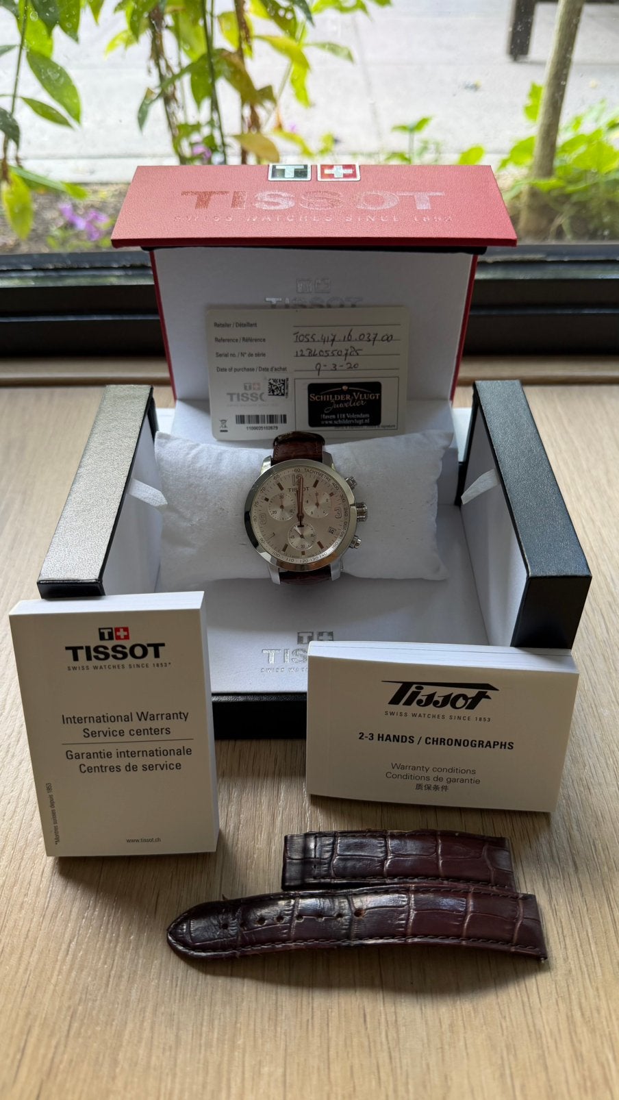 Tissot PRC-200 quartz chronograph 41mm, Ophalen of Verzenden, Zo goed als nieuw, Leer, Overige merken