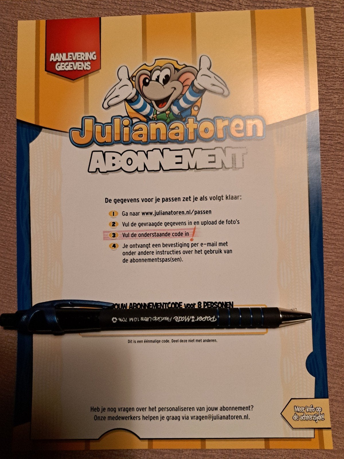 abonnement julianatoren 2027!!, Drie personen of meer, Kortingskaart