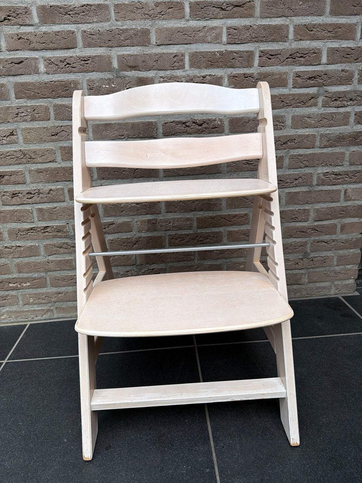 Hauck Beta+ Meegroei Houten Kinderstoel Whitewashed, Ophalen, Gebruikt, Meegroeistoel