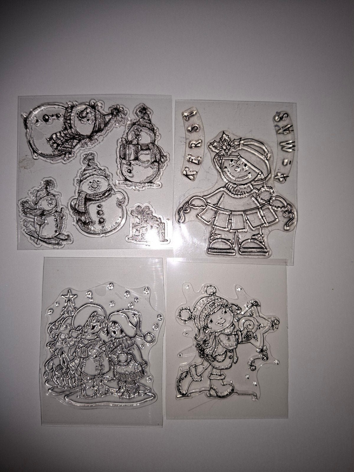 4 leuke winter/kerst stempels, Hobby en Vrije tijd, Ophalen of Verzenden, Zo goed als nieuw, Clearstamp