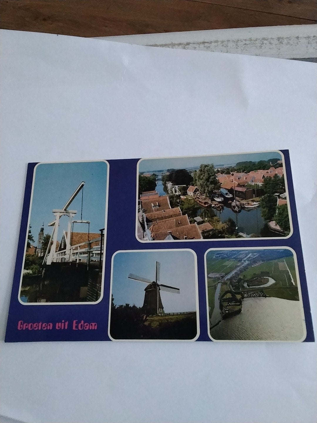 Ansichtkaart Groeten uit Edam - Brug, Molen, Grachten, Verzamelen, Ophalen of Verzenden