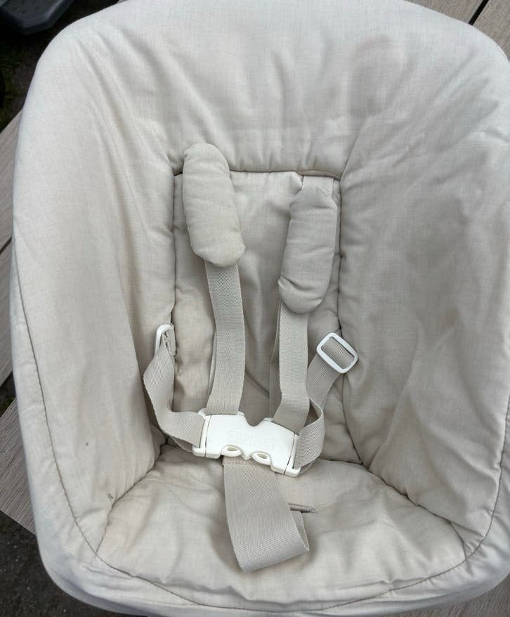 Stokke Newbornset oud model - Beige/Wit, Ophalen, Gebruikt, Overige typen, Gordel(s)