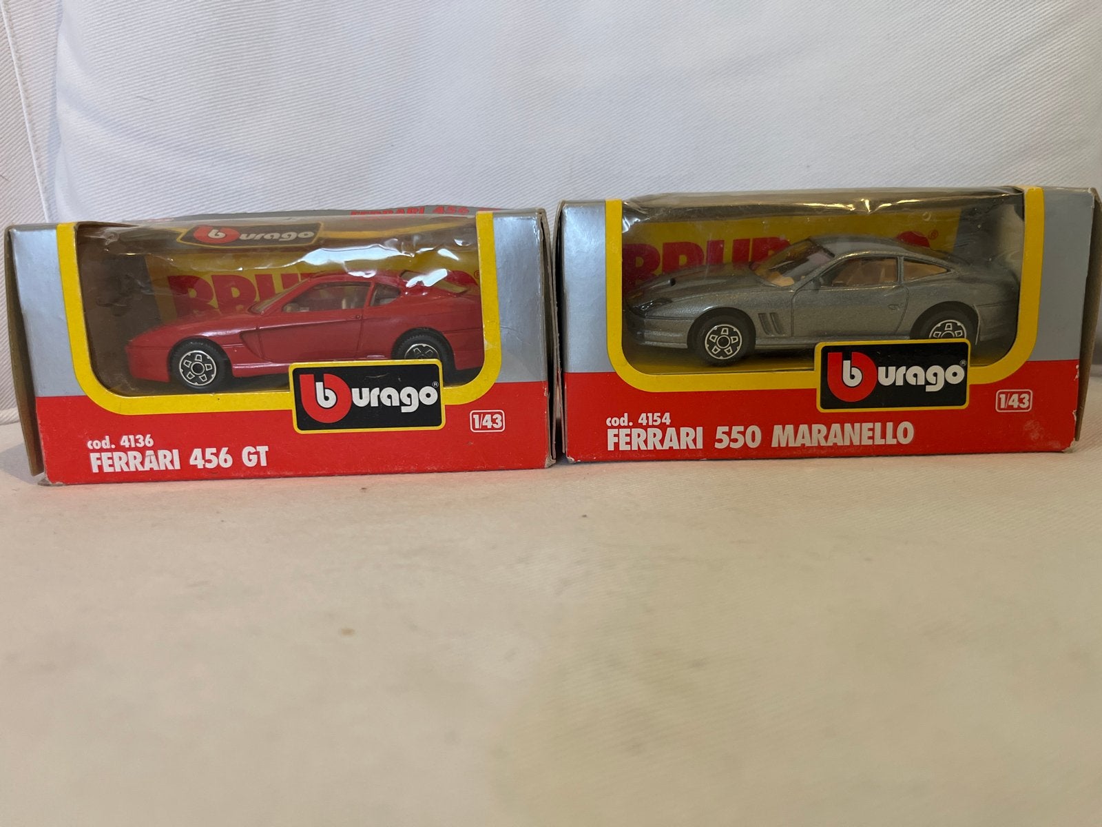 Burago Ferrari 456 GT & 550 Maranello modelauto's, Ophalen of Verzenden, Nieuw, Auto, Overige merken