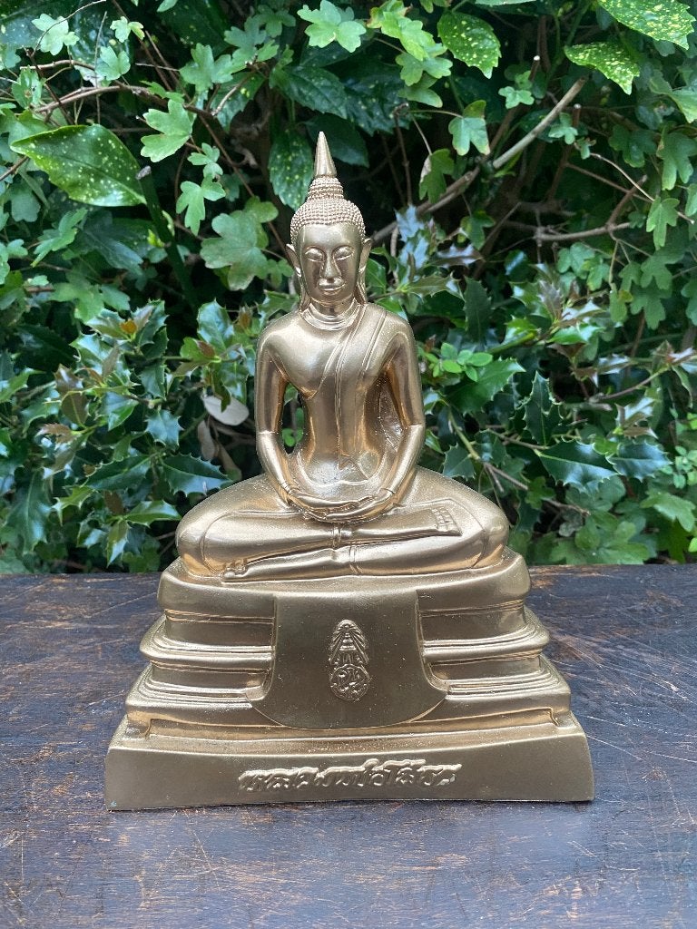 Luang Phor Sothon boeddha tempel beeld chrome kleur, Ophalen of Verzenden, Zo goed als nieuw, Nvt, Nvt