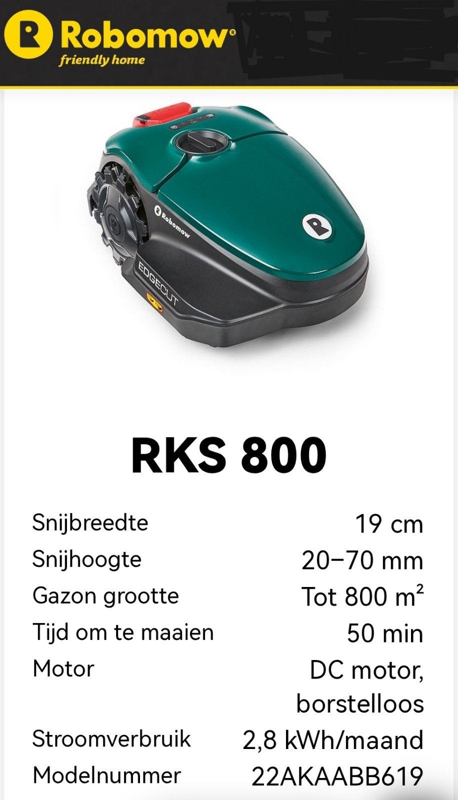 🔥 Dealer Outlet Aktie🔥 Robomow Robotmaaier - RKs 800, Tuin en Terras, Grasmaaiers, Cirkelmaaier, Minder dan 30 cm, Accu-grasmaaier